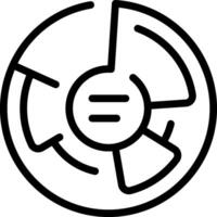 A black and white logo of a circular object vector