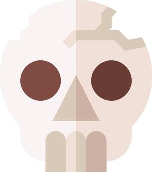 A skull with a broken face and a broken nose vector