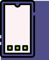 A phone with a screen and a green button vector