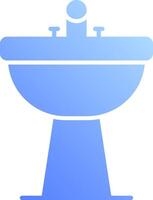 A blue sink with a faucet on top vector