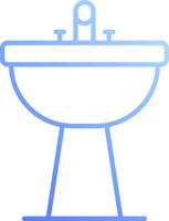 A blue line drawing of a sink vector