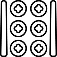 A black and white drawing of four buttons vector