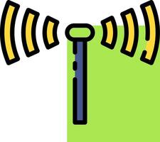 A wireless antenna with a yellow and green background vector
