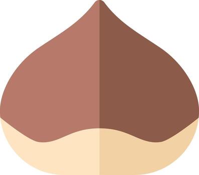 A nut shell with a brown shell and a white shell vector