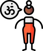 A man with an om sign and a speech bubble vector