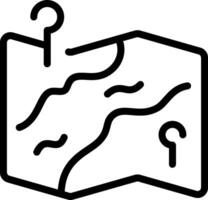A black and white outline of a map with a question mark vector