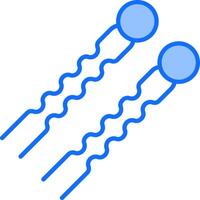 Two blue balls with a line drawn around them vector