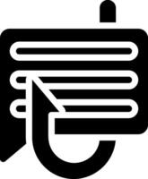 A black and white icon of a microphone vector