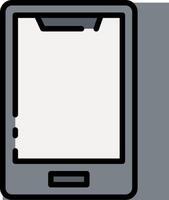 A black and white illustration of a tablet computer vector