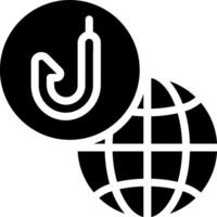 A globe and a hook icon vector