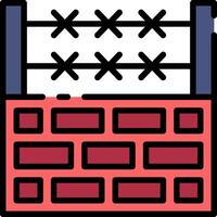 Barbed wire fence icon vector