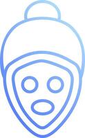 A blue and white icon of a man's face vector