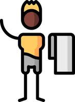 A cartoon man holding a towel and a towel vector