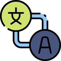 A logo with two circles and an arrow pointing to the right vector