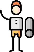 A cartoon man holding a roll of toilet paper vector