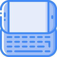 A blue phone with a keyboard on it vector