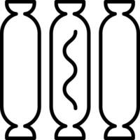 Three candies in a line on a white background vector
