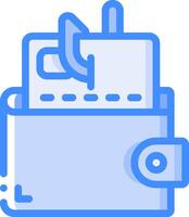Wallet icon with a credit card and a credit card vector
