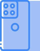 A blue phone with a camera on it vector
