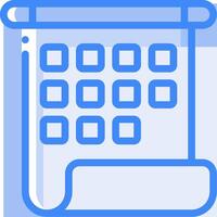 A calendar icon with a blue line vector