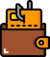 Wallet icon with tools in it vector