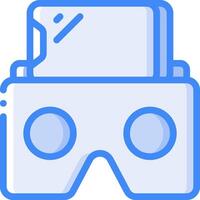 A blue and white virtual reality headset vector