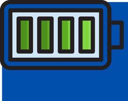 A blue and green battery icon on a white background vector