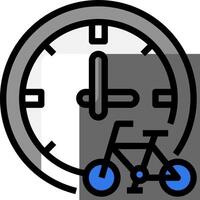 A clock with a bicycle in front of it vector