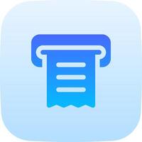 A blue icon with a paper roll on it vector