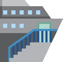 A cruise ship with stairs and a railing vector