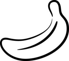 A black and white drawing of a banana vector