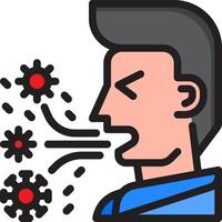 A man with a cold is blowing out a virus vector
