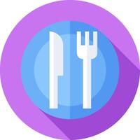 A flat icon of a knife and fork vector