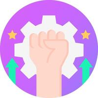 A fist with a gear on top of it vector