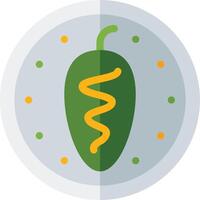 A green pepper with a spiral on it vector