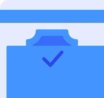 A blue folder with a check mark on it vector