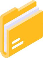 A yellow folder icon on a white background vector