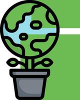 A green plant with a globe in it vector