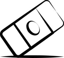 A black and white drawing of a black and white coin vector