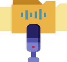 A microphone and folder icon vector