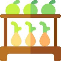 A fruit stand with apples and pears on it vector