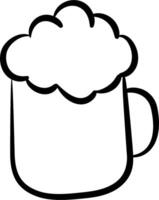 A black and white drawing of a cup of beer vector