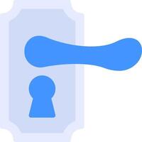 A blue door handle with a keyhole vector