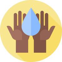 Hands with water drop icon vector