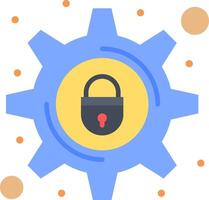 A gearwheel with a padlock inside vector