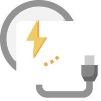 A lightning bolt is connected to a power outlet vector