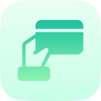 A hand holding a credit card icon vector