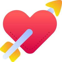 Heart with arrow and arrow icon vector