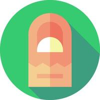 A flat icon of a box with a sun in the middle vector