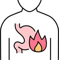 A man with a fire in his stomach vector